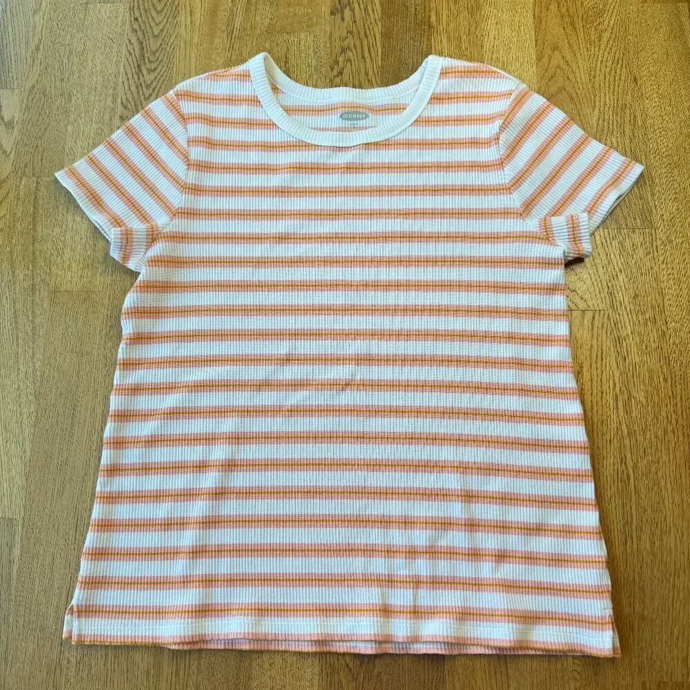 Old Navy Slim Fit Striped Knit Ringer Tee Shirt Size XL